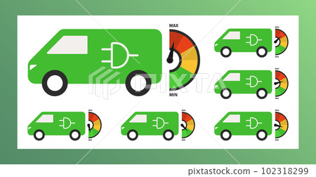 Set of icons of electric cars. The concept of using alternative energy 102318299
