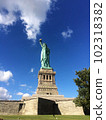Oblique View of Statue of Liberty - Iconic Landmark of New York 102318382