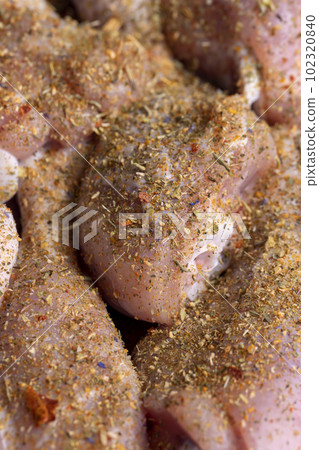 Freshly washed and skinned chicken meat 102320840