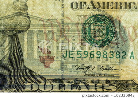 details of a genuine American banknote with a face value of 10 details of a genuine American banknote with a face value of 10 102320942