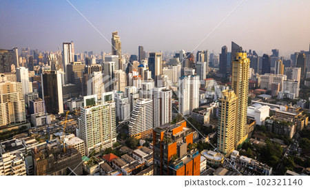 Aerial view of Watthana district in Bangkok, Thailand 102321140