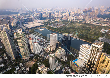 Aerial view of Watthana district in Bangkok, Thailand 102321184
