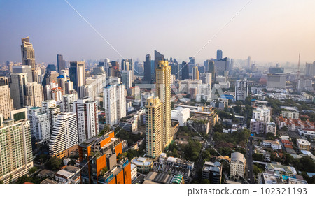 Aerial view of Watthana district in Bangkok, Thailand 102321193