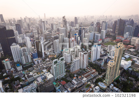 Aerial view of Watthana district in Bangkok, Thailand 102321198