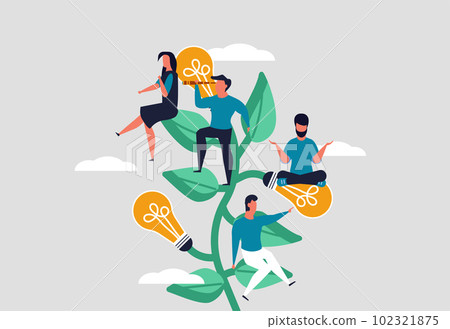 The value of employees in the company and corporate culture. Employee development and skilled workers. Personnel management, business approach to work. Vector illustration The value of employees in the company and corporate culture. Employee development and skilled workers. Personnel management, business approach to work. Vector illustration 102321875