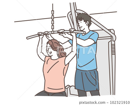 Woman getting personal training at the gym 102321910