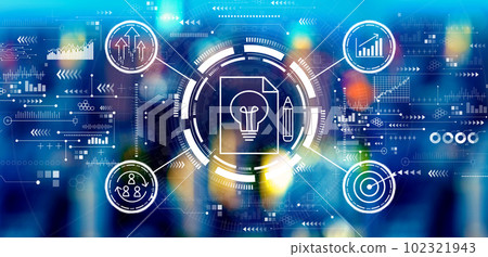 Idea of success theme with big city lights Idea of success theme with big city lights 102321943