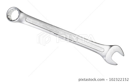 silver steel combination wrench isolated on white silver steel combination wrench isolated on white 102322152