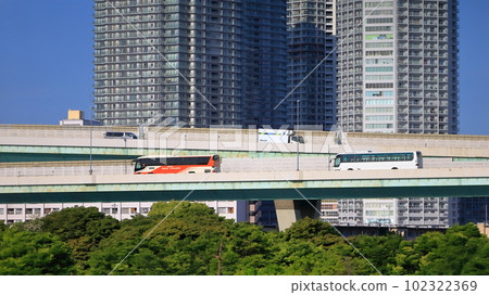Tatsumi elevated road and condominiums 102322369