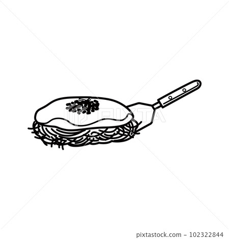 Illustration of okonomiyaki (line drawing) Illustration of okonomiyaki (line drawing) 102322844