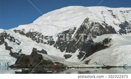 Antarctic scientific base, in the area of the Lemaire Strait, Antarica. 102322873