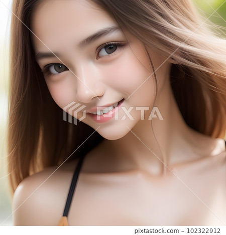 Close-up woman created with image generation AI Close-up woman created with image generation AI 102322912