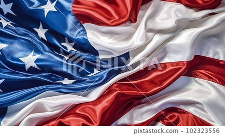 Silk American Flag Abstract - Generative AI. 102323556