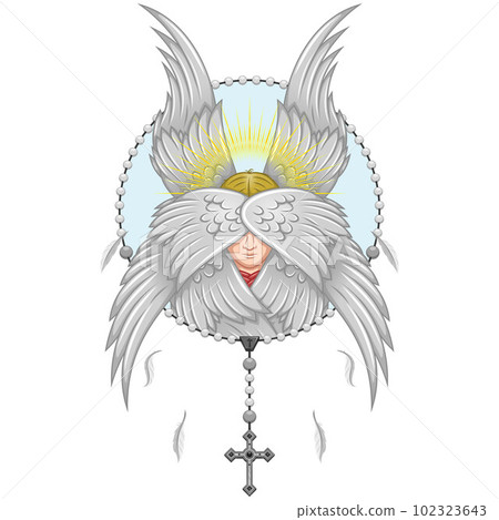 Praying hands with christian rosary Praying hands with christian rosary 102323643