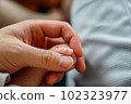Parent and child hands (newborn) 102323977