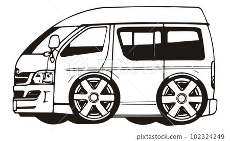 Toyota Hiace deformed illustration Toyota Hiace deformed illustration 102324249