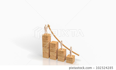 The wood Business chart on white Background  3d rendering 102324285
