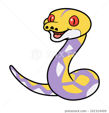 Cute lavender reticulated python cartoon Cute lavender reticulated python cartoon 102324409