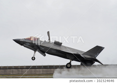 An F-35B fighter taking off from short range An F-35B fighter taking off from short range 102324646