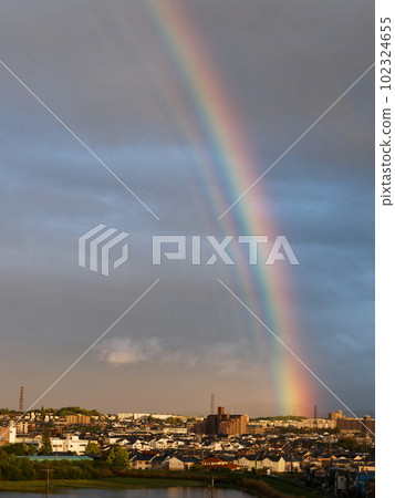 Superb view of a rare triple rainbow Superb view of a rare triple rainbow 102324655