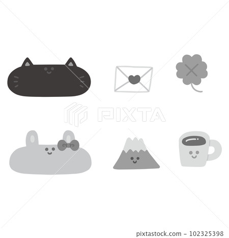 寬鬆可愛的裝飾插畫設定單調 102325398