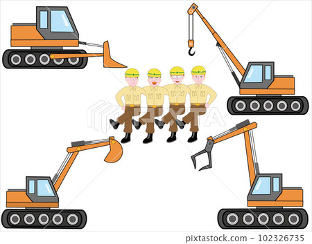 它是重型機械和駕駛員的插圖素材。 102326735