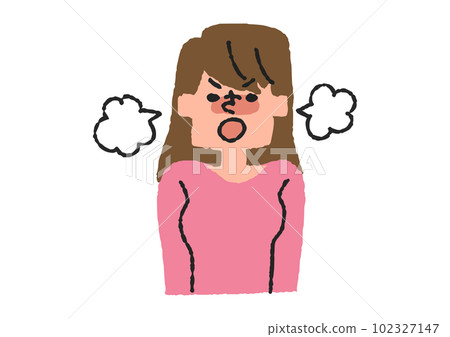 一個失意的女人的插圖素材-插圖素材 [102327147] - PIXTA圖庫