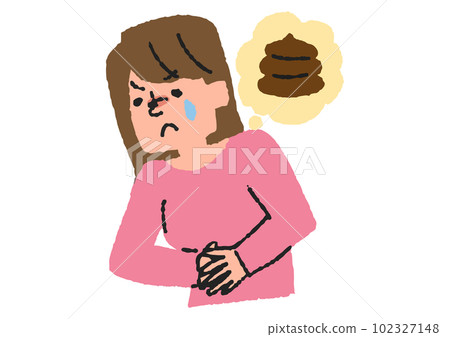 Illustration material of a woman with severe constipation Illustration material of a woman with severe constipation 102327148