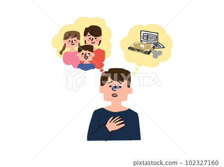 A man who worries about family and treatment costs that may be left behind with cancer 102327160