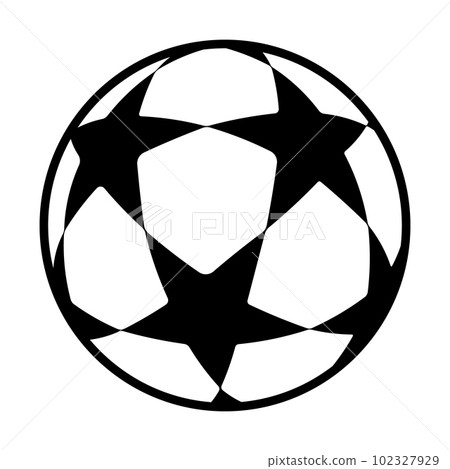 Soccer ball or football flat vector icon simple black style with star 102327929