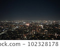 Night view of central Tokyo city 102328178