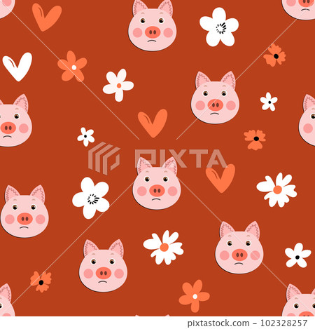 Cows In Pink Face Color On Cattle Background, Pink Cow Picture