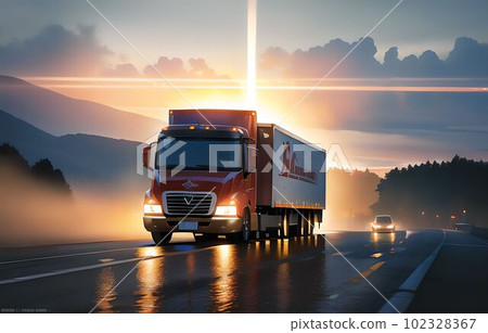 Truck transportation/AI-generated image 102328367