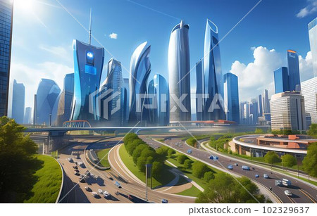 未來城市/人工智能生成的圖像 未來城市/人工智能生成的圖像 102329637