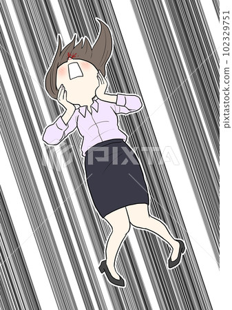 Business woman speed line flying with a nosebleed 102329751