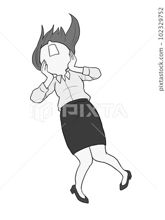 flying business woman gray 102329752
