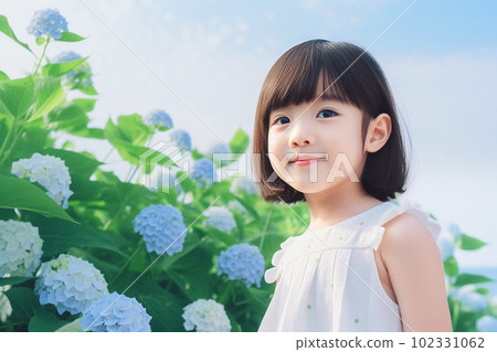 girl hydrangea blue sky future hope girl hydrangea blue sky future hope 102331062