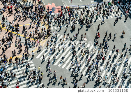 [Tokyo] Shibuya scramble crossing crowded during Golden Week 102331168