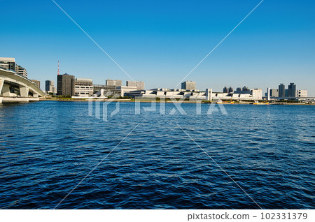 東京丰洲市場和彩虹橋的風景 東京丰洲市場和彩虹橋的風景 102331379