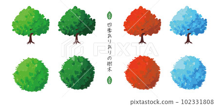 Trees with seasonal colors [overhead view] [horizontal position] 102331808