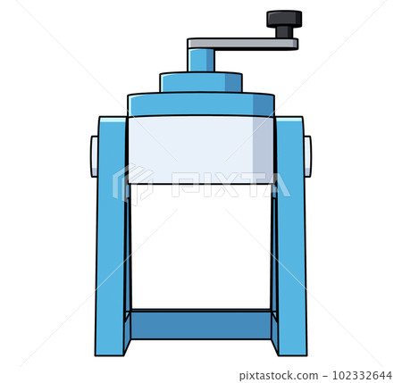 Illustration of shaved ice machine seen from the front 102332644