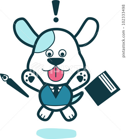 Cute dog character wearing a suit (surprised) Vector illustration material of anthropomorphic animals Cute dog character wearing a suit (surprised) Vector illustration material of anthropomorphic animals 102333498