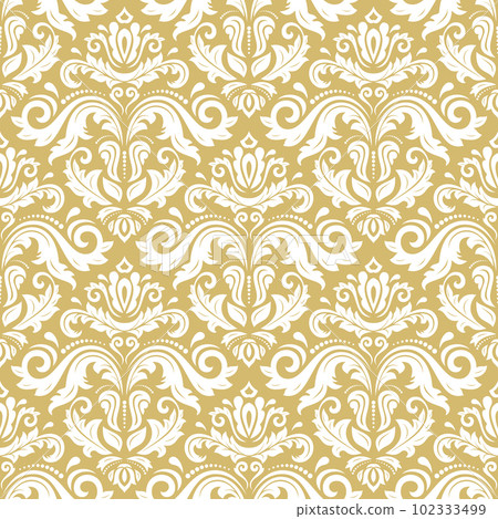Orient Damask Seamless Vector Background With Arabesques Orient Damask Seamless Vector Background With Arabesques 102333499