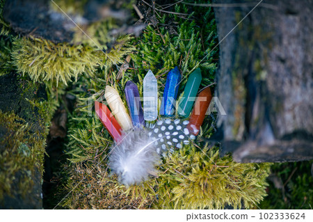 crystals. Magic Healing gemstone mineral for meditation, Crystal Ritual, Witchcraft, Chakra relaxation. spiritual esoteric practice, for meditation. reiki therapy for life balance, harmony. crystals. Magic Healing gemstone mineral for meditation, Crystal Ritual, Witchcraft, Chakra relaxation. spiritual esoteric practice, for meditation. reiki therapy for life balance, harmony. 102333624