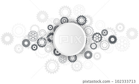 Cogs and gear wheel mechanisms. Concepts and ideas for hi-tech digital technology and engineering design. Abstract technical background of mechanical engineering. Vector illustration 102333713