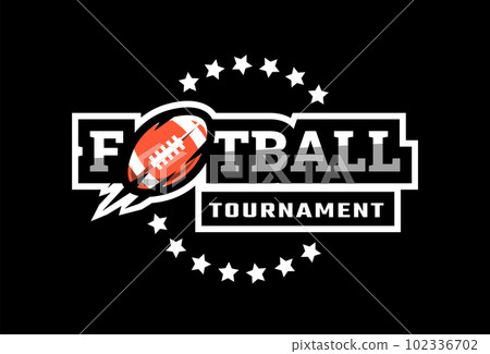 American football tournament logo, emblem on a black background. Vector illustration. 102336702