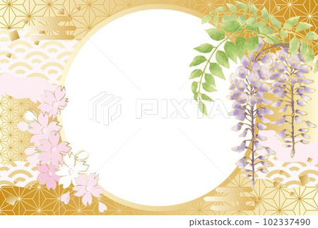紫藤花日式日式圖案框架背景圖素材 紫藤花日式日式圖案框架背景圖素材 102337490