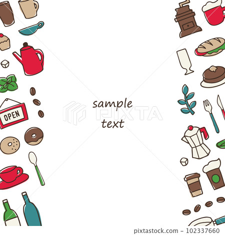 Frame of hand drawn cafe items 102337660