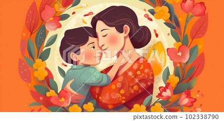Generative ia illustration of ideal mother day card greetings Generative ia illustration of ideal mother day card greetings 102338790