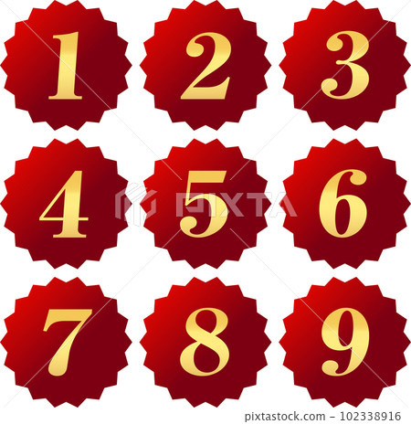 華麗的紅色數字圖標 華麗的紅色數字圖標 102338916